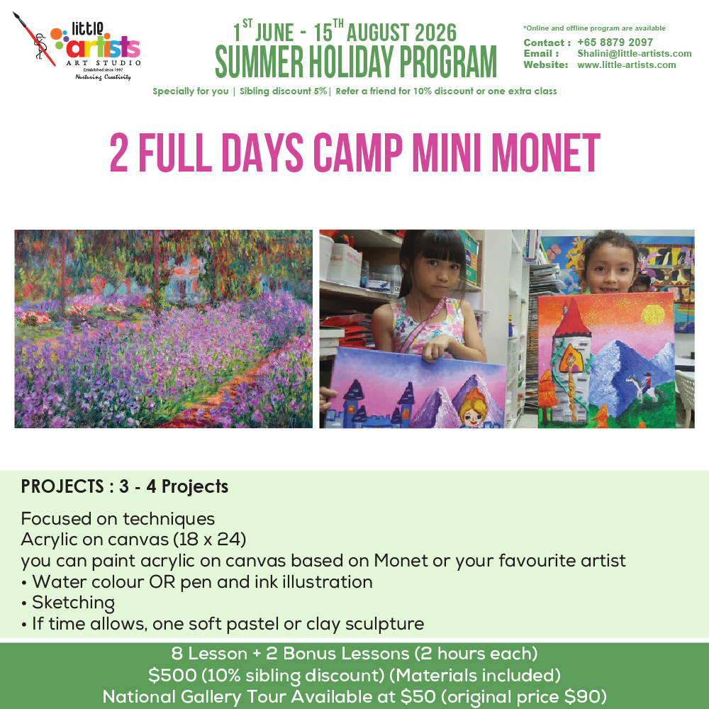 2 FULL DAYS CAMP MINI MONET